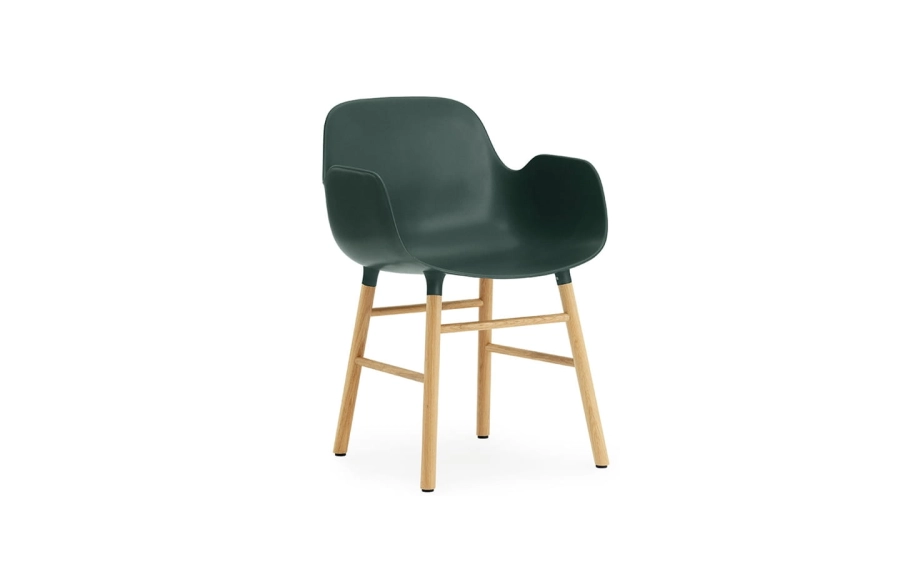 NORMANN COPENHAGEN krzesło z podłokietnikami FORM WOOD dąb/zielone