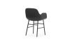 NORMANN COPENHAGEN krzesło z podłokietnikami FORM stal/czarne