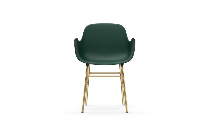NORMANN COPENHAGEN krzesło z podłokietnikami FORM STEEL mosiądz/zielone