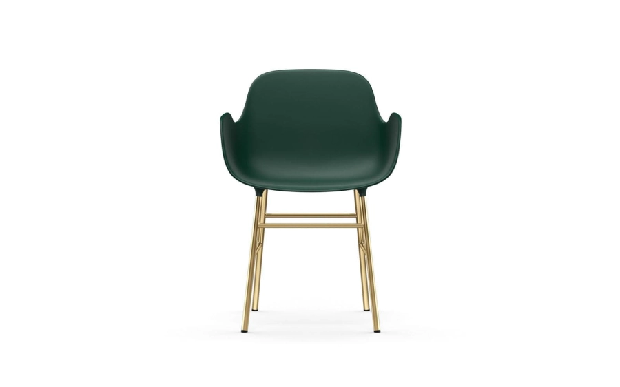 NORMANN COPENHAGEN krzesło z podłokietnikami FORM STEEL mosiądz/zielone