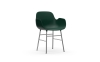 NORMANN COPENHAGEN krzesło z podłokietnikami FORM STEEL chrom/zielony