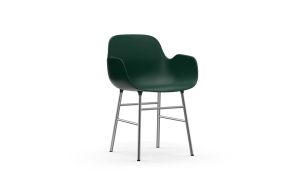 NORMANN COPENHAGEN krzesło z podłokietnikami FORM STEEL chrom / zielone