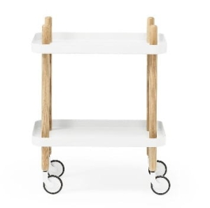 NORMANN COPENHAGEN stolik / barek na kółkach BLOCK jesion / biały