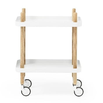 NORMANN COPENHAGEN stolik / barek na kółkach BLOCK jesion/biały
