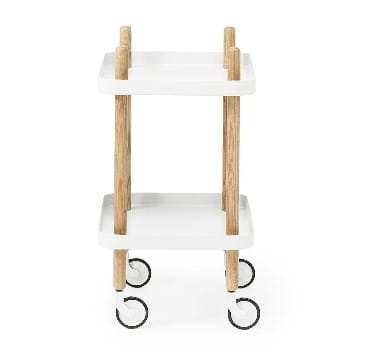 NORMANN COPENHAGEN stolik / barek na kółkach BLOCK jesion/biały