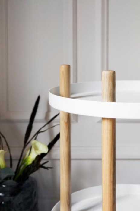 NORMANN COPENHAGEN okrągły stolik / barek na kółkach BLOCK