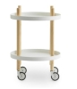 NORMANN COPENHAGEN okrągły stolik / barek na kółkach BLOCK jesion/biały