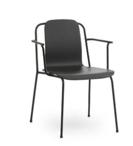 NORMANN COPENHAGEN krzesło z podłokietnikami STUDIO czarne