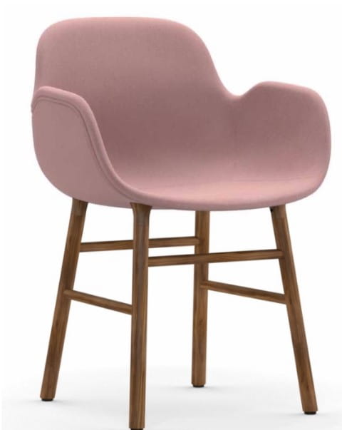 NORMANN COPENHAGEN krzesło tapicerowane z podłokietnikami FORM WOOD orzech