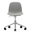 NORMANN COPENHAGEN krzesło na kółkach z regulacją wysokości FORM SWIVEL 5W aluminium/szare