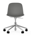 NORMANN COPENHAGEN krzesło na kółkach z regulacją wysokości FORM SWIVEL 5W aluminium/szare