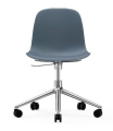 NORMANN COPENHAGEN krzesło na kółkach z regulacją wysokości FORM SWIVEL 5W aluminium/niebieskie