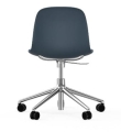 NORMANN COPENHAGEN krzesło na kółkach z regulacją wysokości FORM SWIVEL 5W aluminium/niebieskie