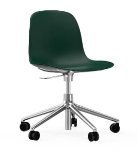NORMANN COPENHAGEN krzesło na kółkach z regulacją wysokości FORM SWIVEL 5W aluminium / zielone