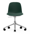 NORMANN COPENHAGEN krzesło na kółkach z regulacją wysokości FORM SWIVEL 5W aluminium/czerwone