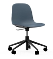 NORMANN COPENHAGEN krzesło na kółkach z regulacją wysokości FORM SWIVEL 5W czarne/niebieskie