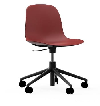 NORMANN COPENHAGEN krzesło na kółkach z regulacją wysokości FORM SWIVEL 5W czarne/czerwone