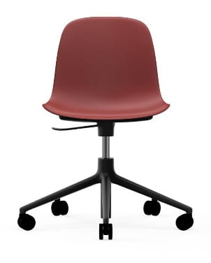 NORMANN COPENHAGEN krzesło na kółkach z regulacją wysokości FORM SWIVEL 5W czarne/czerwone