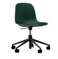 NORMANN COPENHAGEN krzesło na kółkach z regulacją wysokości FORM SWIVEL 5W czarne/zielone