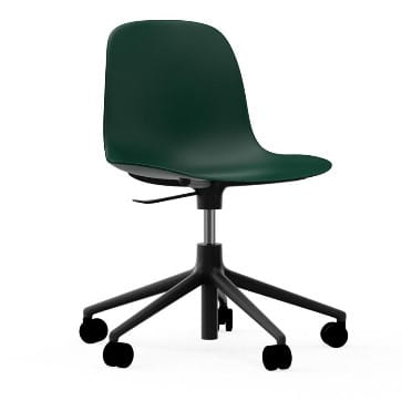 NORMANN COPENHAGEN krzesło na kółkach z regulacją wysokości FORM SWIVEL 5W czarne/zielone
