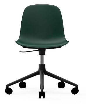 NORMANN COPENHAGEN krzesło na kółkach z regulacją wysokości FORM SWIVEL 5W czarne/zielone