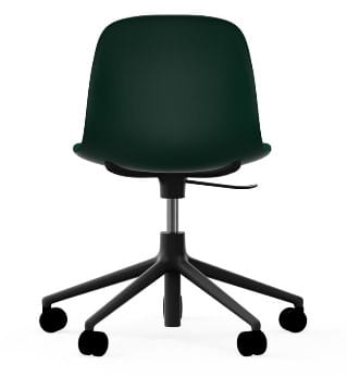 NORMANN COPENHAGEN krzesło na kółkach z regulacją wysokości FORM SWIVEL 5W czarne/zielone