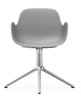 NORMANN COPENHAGEN krzesło obrotowe z podłokietnikami FORM SWIVEL 4L aluminium/szare