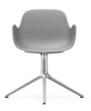 NORMANN COPENHAGEN krzesło obrotowe z podłokietnikami FORM SWIVEL 4L aluminium/szare