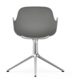 NORMANN COPENHAGEN krzesło obrotowe z podłokietnikami FORM SWIVEL 4L aluminium/szare