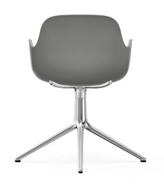 NORMANN COPENHAGEN krzesło obrotowe z podłokietnikami FORM SWIVEL 4L aluminium/szare