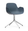 NORMANN COPENHAGEN krzesło obrotowe z podłokietnikami FORM SWIVEL 4L aluminium/niebieskie