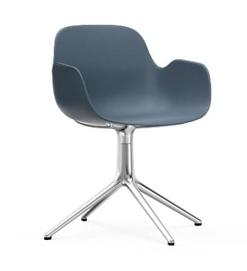NORMANN COPENHAGEN krzesło obrotowe z podłokietnikami FORM SWIVEL 4L aluminium/niebieskie