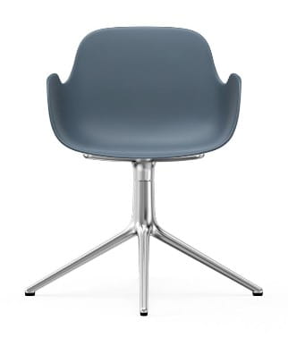 NORMANN COPENHAGEN krzesło obrotowe z podłokietnikami FORM SWIVEL 4L aluminium/niebieskie