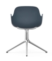 NORMANN COPENHAGEN krzesło obrotowe z podłokietnikami FORM SWIVEL 4L aluminium/niebieskie