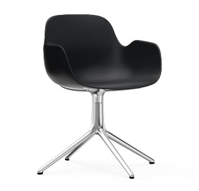 NORMANN COPENHAGEN krzesło obrotowe z podłokietnikami FORM SWIVEL 4L aluminium/czarne
