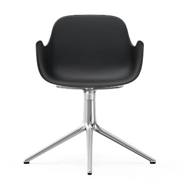NORMANN COPENHAGEN krzesło obrotowe z podłokietnikami FORM SWIVEL 4L aluminium/czarne