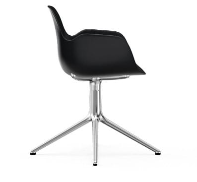 NORMANN COPENHAGEN krzesło obrotowe z podłokietnikami FORM SWIVEL 4L aluminium/czarne