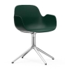 NORMANN COPENHAGEN krzesło obrotowe z podłokietnikami FORM SWIVEL 4L aluminium/zielone