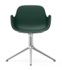 NORMANN COPENHAGEN krzesło obrotowe z podłokietnikami FORM SWIVEL 4L aluminium/zielone