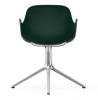 NORMANN COPENHAGEN krzesło obrotowe z podłokietnikami FORM SWIVEL 4L aluminium/zielone