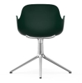 NORMANN COPENHAGEN krzesło obrotowe z podłokietnikami FORM SWIVEL 4L aluminium/zielone