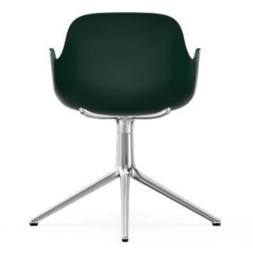 NORMANN COPENHAGEN krzesło obrotowe z podłokietnikami FORM SWIVEL 4L aluminium/zielone