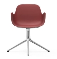 NORMANN COPENHAGEN krzesło obrotowe z podłokietnikami FORM SWIVEL 4L aluminium/czerwone