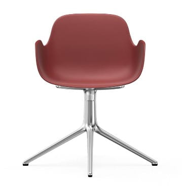 NORMANN COPENHAGEN krzesło obrotowe z podłokietnikami FORM SWIVEL 4L aluminium/czerwone