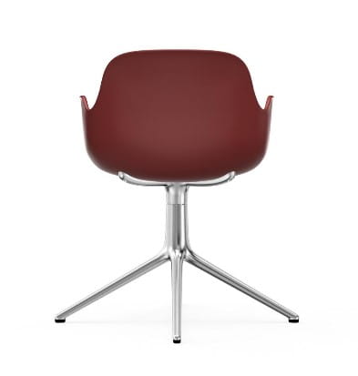 NORMANN COPENHAGEN krzesło obrotowe z podłokietnikami FORM SWIVEL 4L aluminium/czerwone
