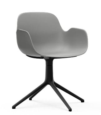NORMANN COPENHAGEN krzesło obrotowe z podłokietnikami FORM SWIVEL 4L czarne/szare