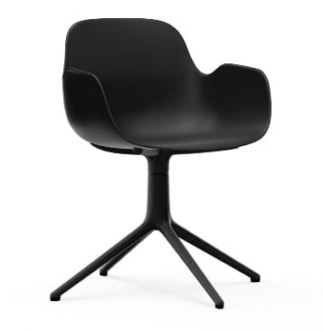 NORMANN COPENHAGEN krzesło obrotowe z podłokietnikami FORM SWIVEL 4L czarne