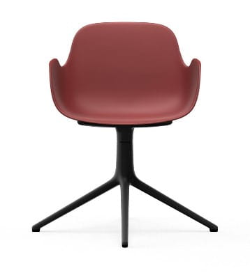 NORMANN COPENHAGEN krzesło obrotowe z podłokietnikami FORM SWIVEL 4L czarne/czerwone