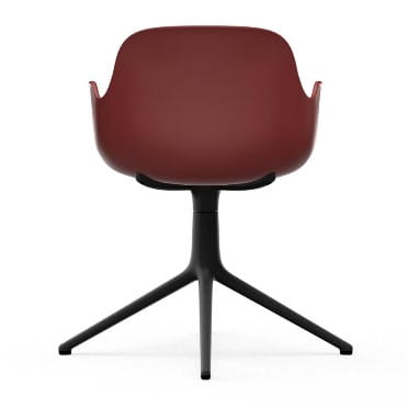 NORMANN COPENHAGEN krzesło obrotowe z podłokietnikami FORM SWIVEL 4L czarne/czerwone