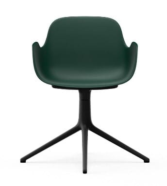 NORMANN COPENHAGEN krzesło obrotowe z podłokietnikami FORM SWIVEL 4L czarne/zielone